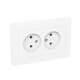 Механизм розетки двойной, 16А, без заземления, без шторок, с рамкой, белый Эпика EKF