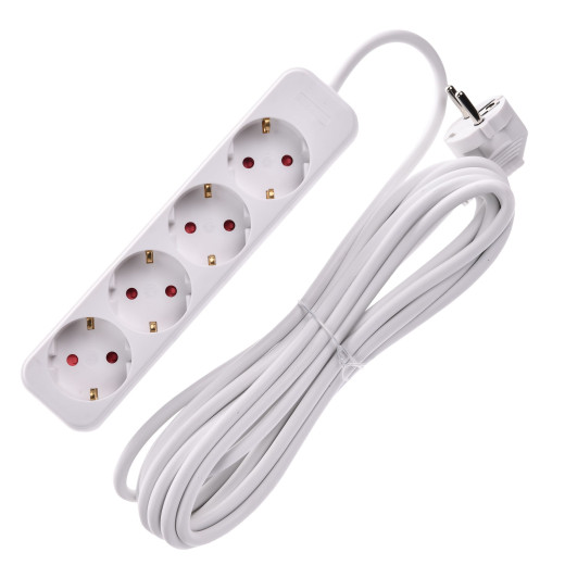 UMA Удлинитель У04 4 места 5м 3х1мм2 10А бел. IEK