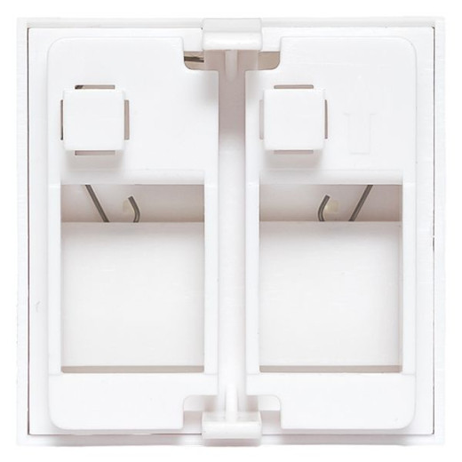 Вставка розеточная TERACOM PRO 45x45мм формат Mosaic на 2 модуля Keystone со шторками и маркерами белая