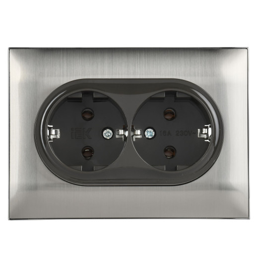 SKANDY Роз. 2-я с з/к/ш 16А в сб. SK-R07N никель IEK