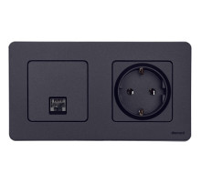 Legrand/Daccord INSPIRIA Антрацит Информационная розетка RJ 45 - категория 5e - UTP.