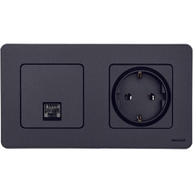 Legrand/Daccord INSPIRIA Антрацит Информационная розетка RJ 45 - категория 5e - UTP.