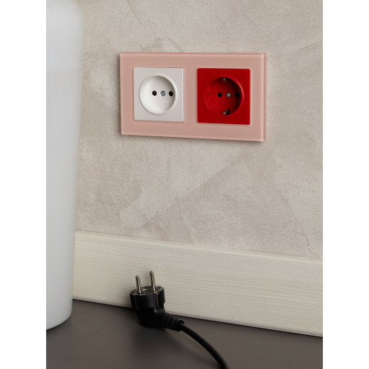 BRITE Рамка 2-мест. РУ-2-2-БрП стекло персиковый матовый IEK