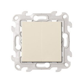 Simon 24 Слоновая кость Двухклавишный выключатель с подсветкой