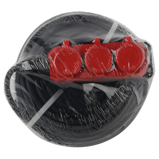 Удлинитель силовой ЭРА UK-3e-3x1,5-50m-IP44(KG) с заземлением 3 розетки каучук 50м КГ 3х1,5мм2 IP44