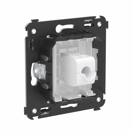 Компьютерная розетка RJ-45 без шторки в стену, кат.6A одинарная, Avanti, белое облако