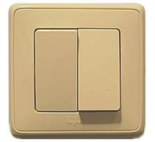 Legrand DIY Cariva Крем Выключатель 2-х клавишный.