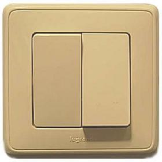 Cariva DIY Выключатель двухклавишный, слоновая кость