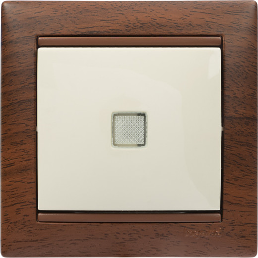 Выключатель одноклавишный с подсветкой - Legrand Valena - 10А 250В схема 1L безвинтовые зажимы - слоновая кость