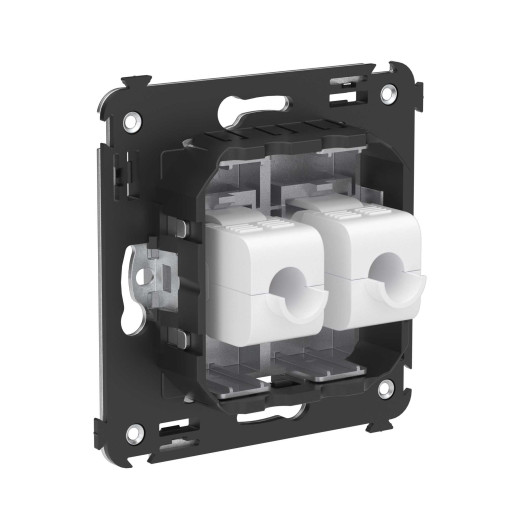 Компьютерная розетка RJ-45 без шторки в стену, кат.5е двойная, Avanti, закаленная сталь