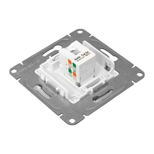 Механизм розетки RJ45 (cat5), белый Эпика EKF