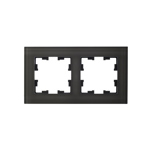BRITE Рамка 2-мест. РУ-2-2-БрД стекло дым. IEK