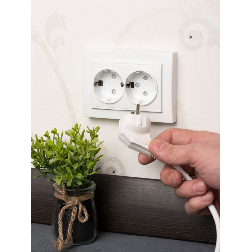 Минск Розетка 2-местная СП с заземлением 16А белая с защ. штор. EKF Basic