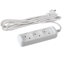 ЭРА Удлинитель электрический  U-3-7m-2x1 без заземления 3 розетки 7м ПВС 2x1мм2 10А