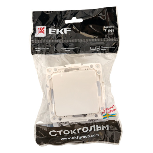 Стокгольм Механизм Выключателя 1-кл. 10А винтовые клеммы белый EKF PROxima