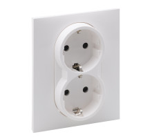 Legrand/Daccord SUNO Белый Розетка двойная 2х2К+З 16А 250В. С защитными шторками. Безвинтовые зажимы  .