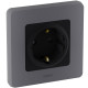 Розетка с заземлением - Legrand/Daccord Inspiria - со шторками 16А 250В винтовые зажимы - антрацит
