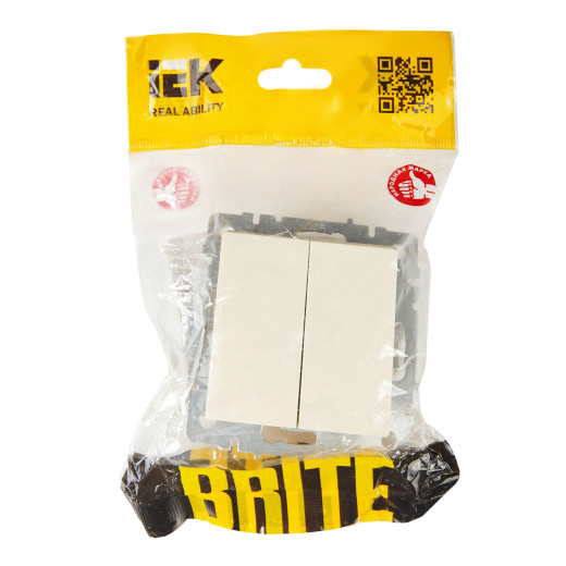 BRITE Выключ. 2-кл. прох. 10А ВС10-2-6-БрКр беж. IEK