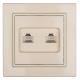 Минск Розетка RJ-45 2-местная СП бежевая EKF