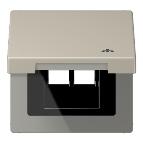 JUNG Накладка и крышка для двойных UAE розеток с символом 