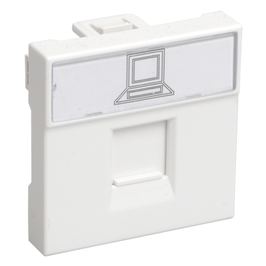 РКИ-20-00-П Розетка компьютерная RJ-45 UTP кат.5e (на 2 модуля) ПРАЙМЕР белая IEK