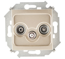 Simon 15 Шампань Розетка R-TV-SAT одиночная, винт.зажим