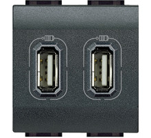 BT LL Разъем д/зарядки 2хUSB антрацит.