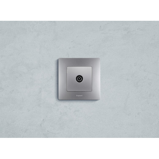 Розетка TV (телевизионная) - Legrand Etika - проходная - алюминий