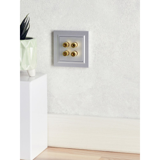 BRITE Аудиорозетка 4-мест. РА10-БрА алюм. IEK