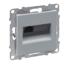 Legrand/Daccord SUNO Алюминий Информационная розетка одиночная RJ45 Кат.5е UTP.