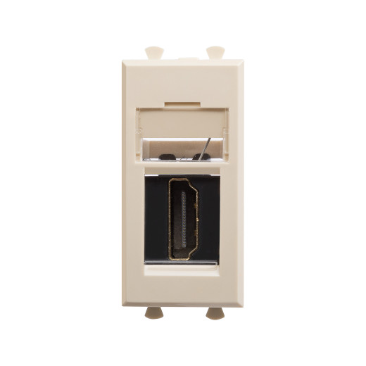 HDMI розетка модульная, тип А-А, Avanti, ванильная дымка, 1 модуль