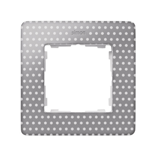 Simon 82 Detail Рамка 1 пост, тепло-серый, горошек