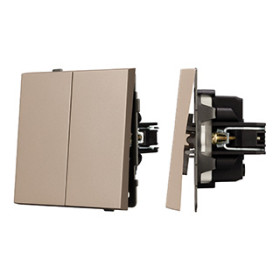 Arlight Механизм выключателя двухклавишный непроходной SWT-TENDO-MK02-PL-GD (230V, 10A) (-)