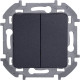 Выключатель двухклавишный - Legrand/Daccord Inspiria - 10АХ 250В безвинтовые зажимы - антрацит