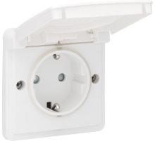 Niko Hydro Белый Розетка со шт, IP55, пруж клеммы