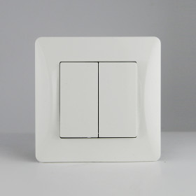 Выключатель двухклавишный, 10А, 220-250V (белый)