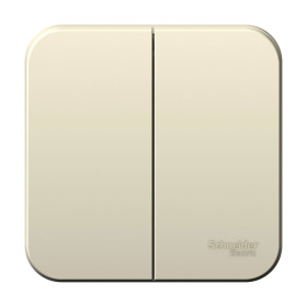 Systeme Electric Blanca наруж Молочный Выключатель 2-клавишный 10А, 250B, изолир. пластина