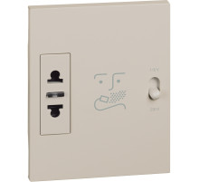 BT Living now Песочный Механизм Розетка для электробритв 230В-127/230В 20ВА 3 мод.