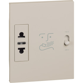 BT Living now Песочный Механизм Розетка для электробритв 230В-127/230В 20ВА 3 мод.