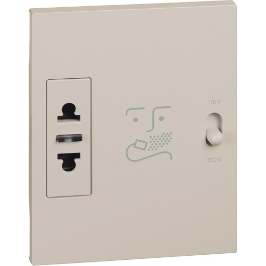 LIVING NOW. Розетка для электробритв 230В-127/230В 20ВА 3 модуля.Цвет Песочный.