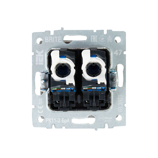 BRITE Роз. комп. 2-ая RJ45 кат.6 РК11-2-БрА алюм. IEK