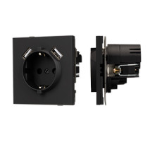 Arlight Механизм розетки с USB зарядкой SCT-TENDO-MUAA-SFPL-BK (230V, 16A) (-)
