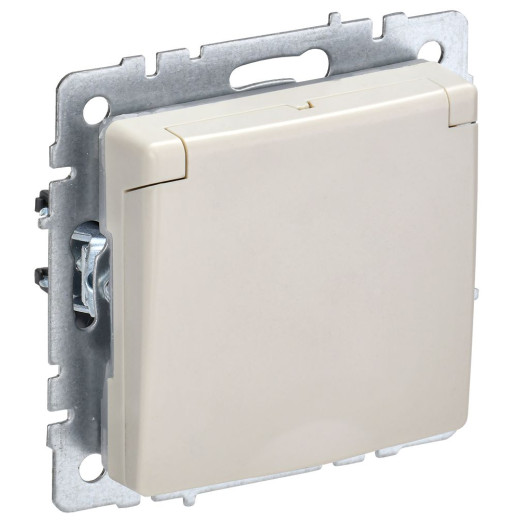 BRITE Роз. с з/к/ш с кр. 16А IP44 РСбш10-3-44-БрКр беж. IEK