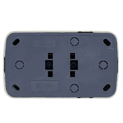 Минск Розетка 2-местная ОП 10А без заземления белая EKF Basic