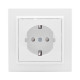 Минск Розетка 1-местная СП с заземлением 16А белая с защ. штор. EKF Basic