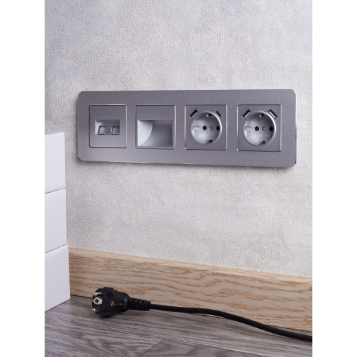 BRITE Рамка 4-мест. РУ-4-1-Бр металл алюм. RE IEK