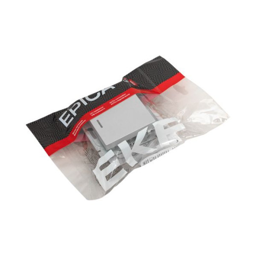 Механизм выключателя, одноклавишный, с подсветкой, алюминий Эпика EKF