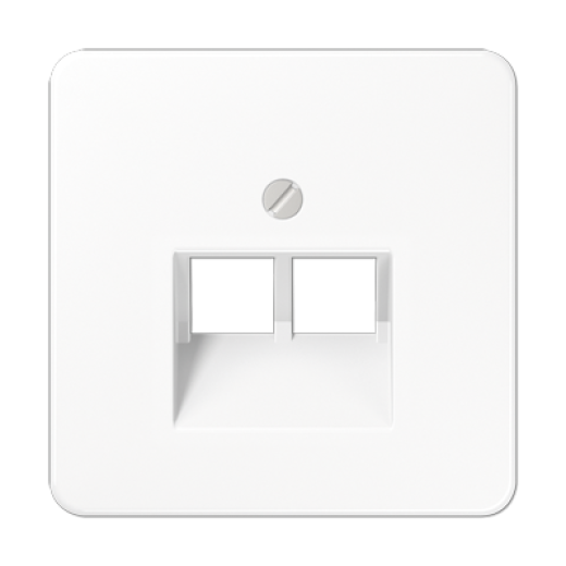 Крышка для двойных телефонных и компьютерных розеток (UAE), фиксация винтом, термопласт, белый, CD500