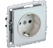 IEK BRITE BASE Жемчуг Розетка 1-м с/з с защ шторк 16А РС14-1-0-БрЖ