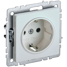IEK BRITE BASE Жемчуг Розетка 1-м с/з с защ шторк 16А РС14-1-0-БрЖ